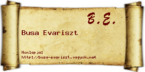 Busa Evariszt névjegykártya